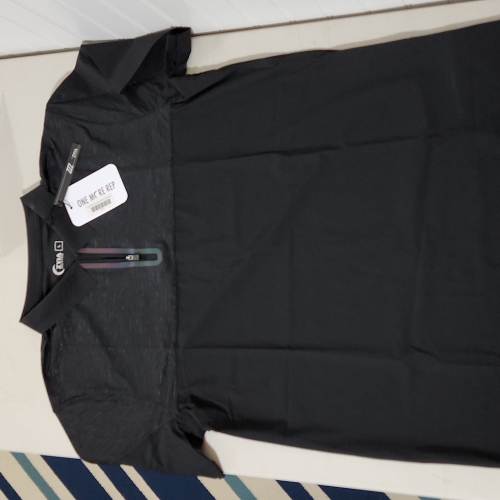 Zyia black sport zipper ventilation polo